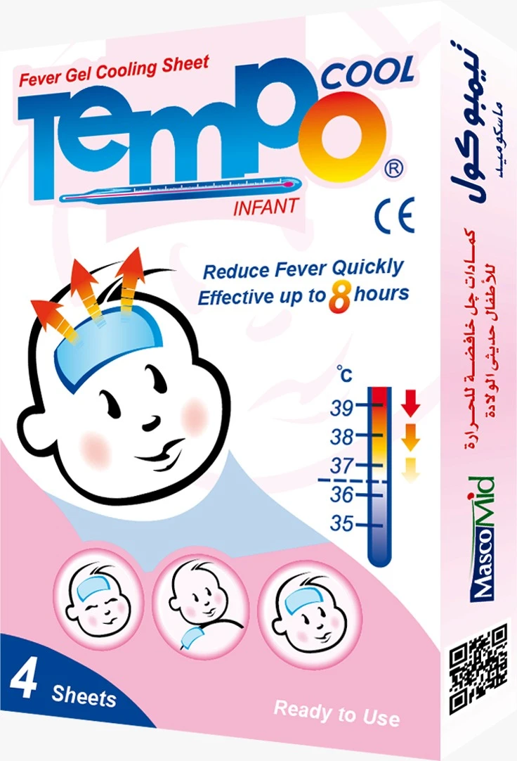 Tempo-Cool Fever Cooling Sheet Infant 4 Pcs