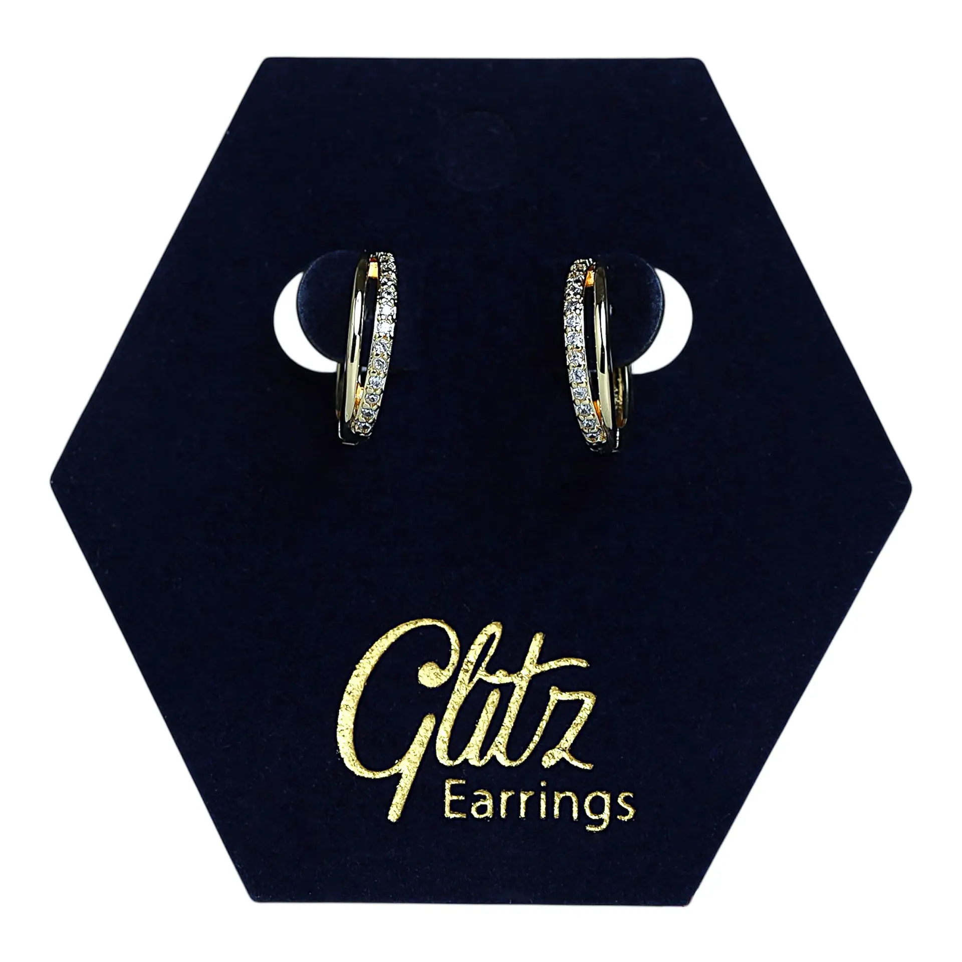 Glitz Earrings 18K Rose Gold Plated Medium Circular - view 1