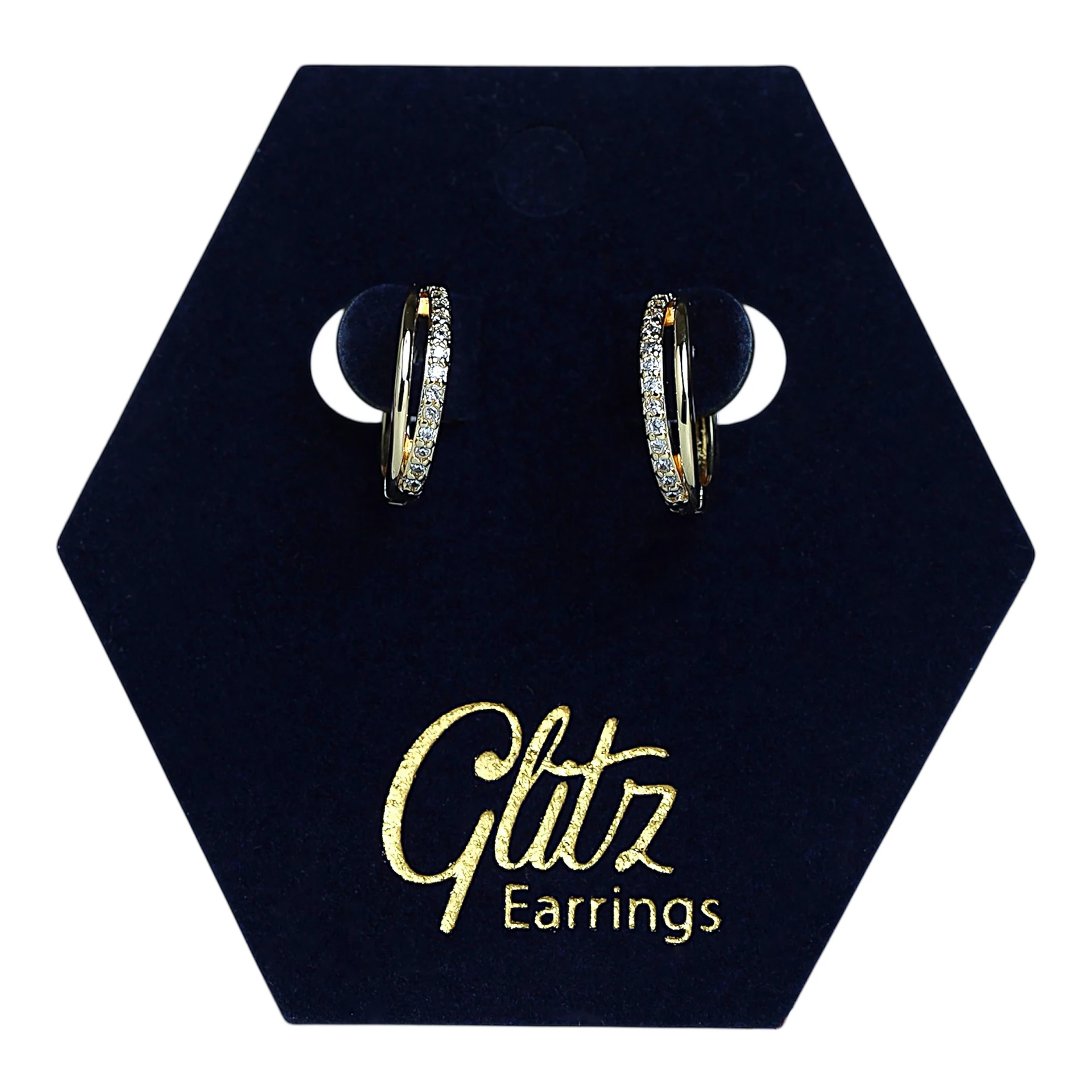 Glitz Earrings 18K Rose Gold Plated Medium Circular