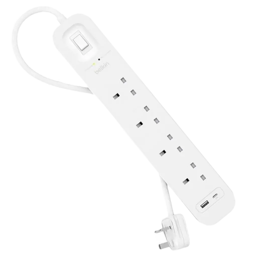 Belkin 4 Outlet Surge Protector 18W Usb-A & Usb-C Ports 2 m - view 1