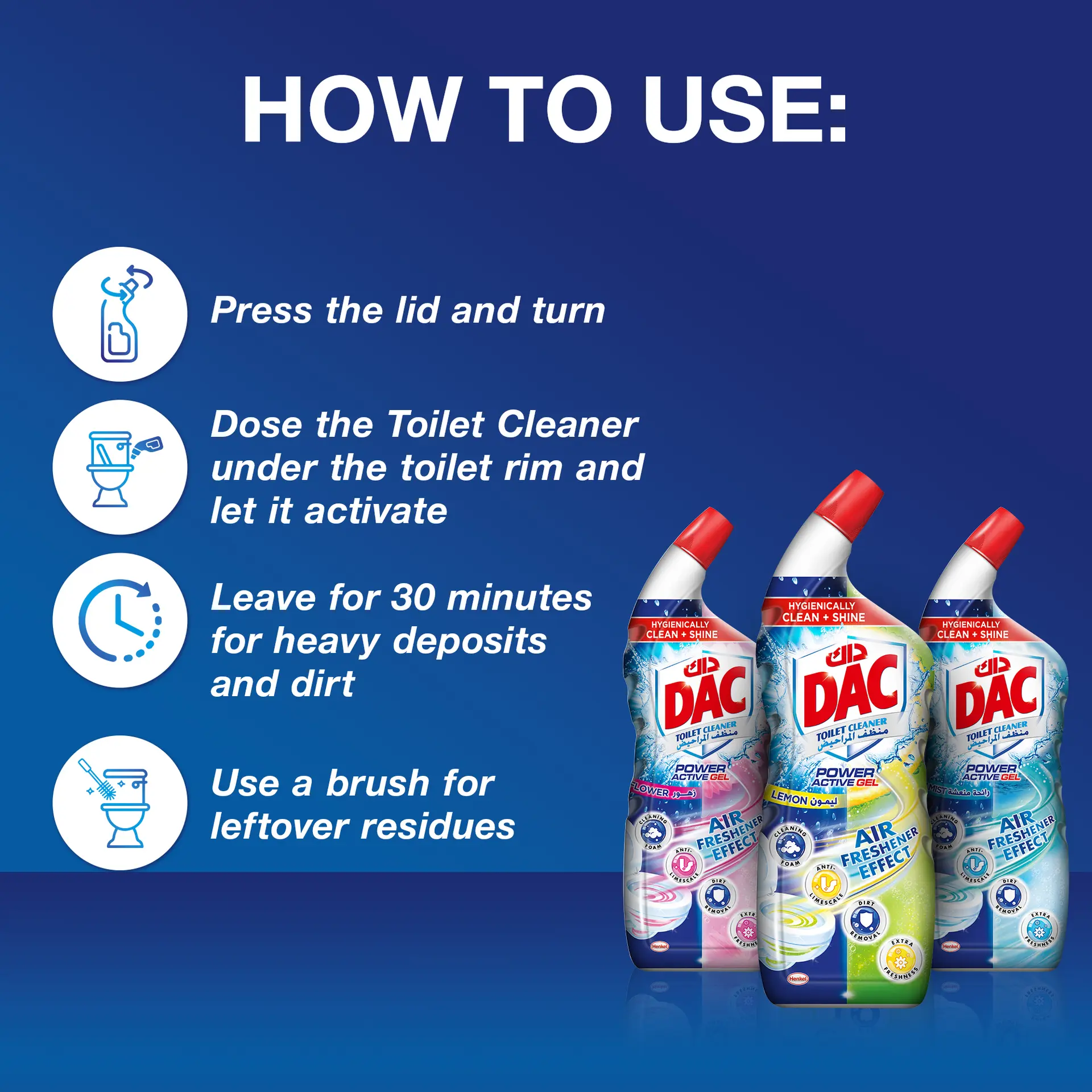DAC Toilet Cleaner Refreshing Scent 750 ml - view 3
