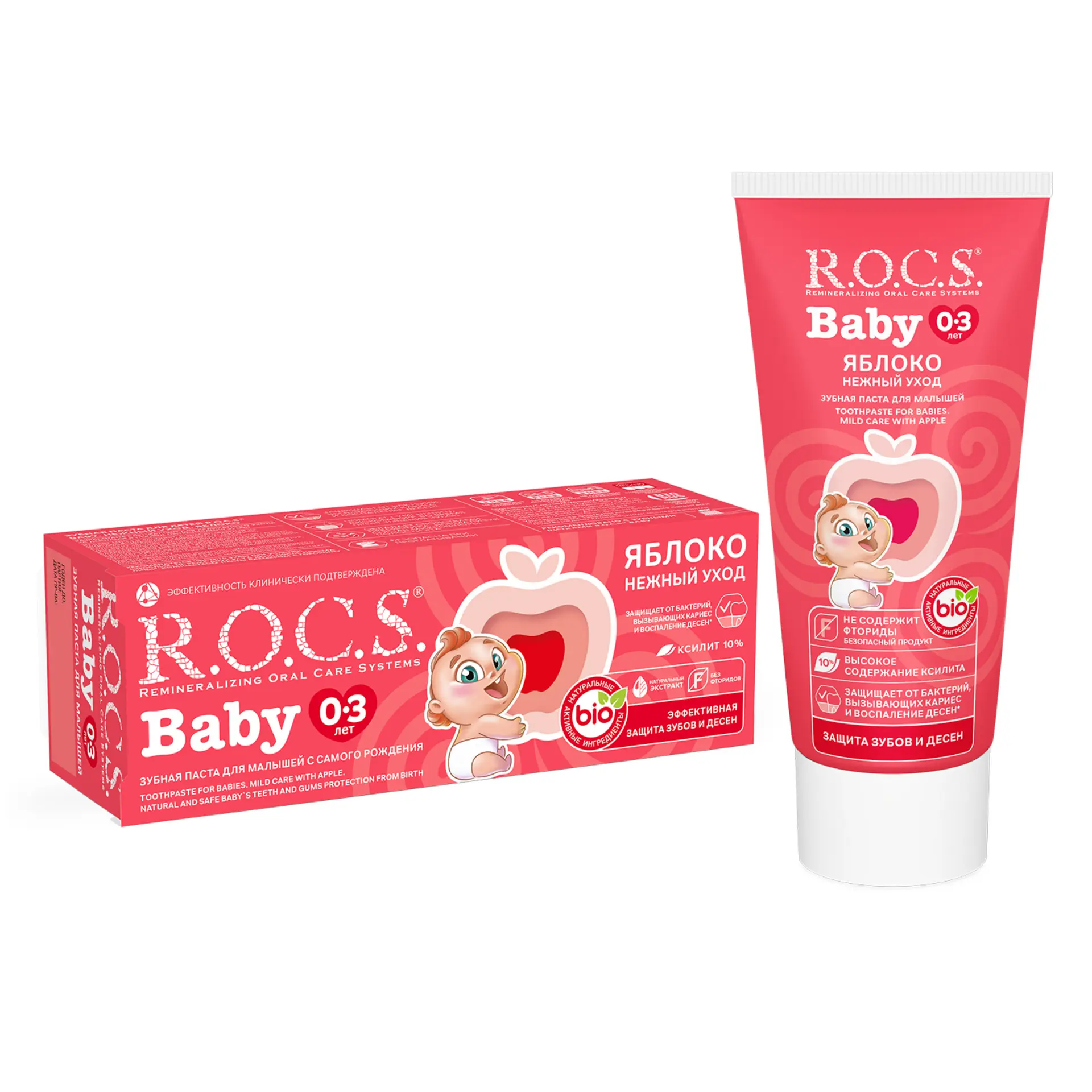 ‏ Rocs Toothpaste Baby Mild Care Apple 0-3 Years - view 2