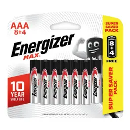 Energizer Max Battery AAA BP 8+4  pcs