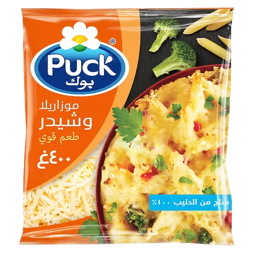 Puck Mozzarella and Cheddar Shredded Cheese 400 gm - view 1