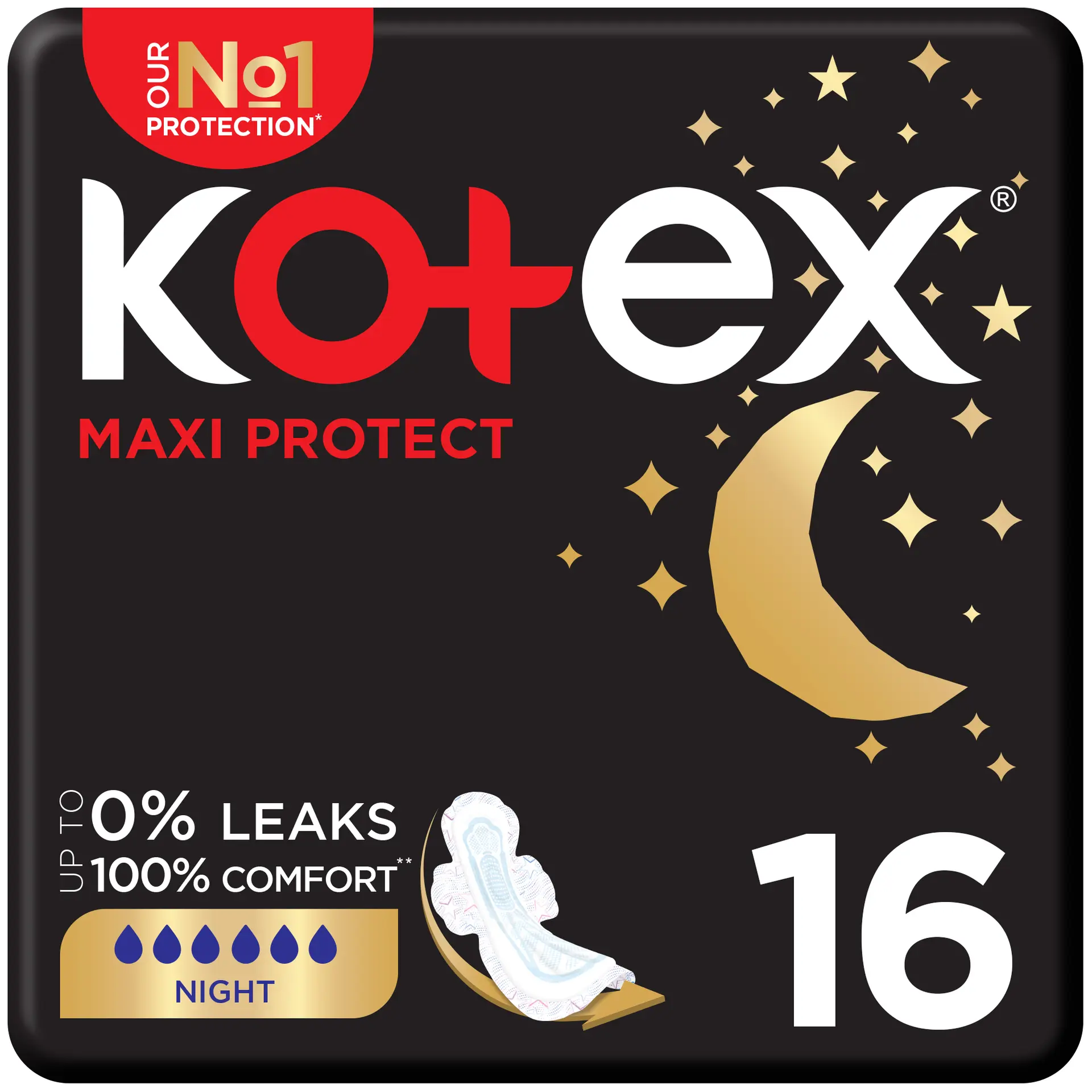 Kotex Maxi Protect Thick Pads with Wings 16 Pads - view 2