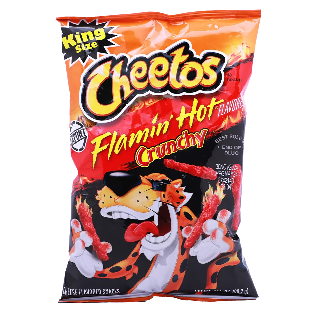 Fritolay Lvl Cheetos Crunchy Flamin Hot Emported 99.2 gm - view 1