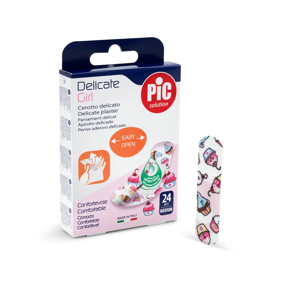 Pic Delicate Girl Plaster Anti Bacterial 1.9 X 7.2 Cm 24 Pcs - view 4