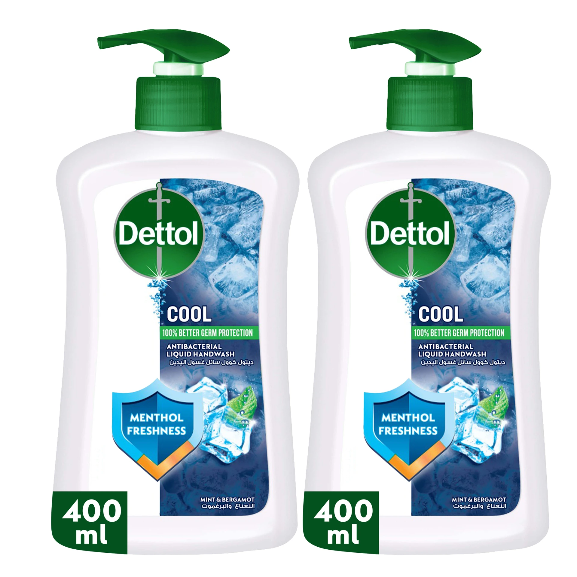 Dettol Cool Liquid Handwash Pump Mint and Bergamot Scent 400 ml 2 pcs