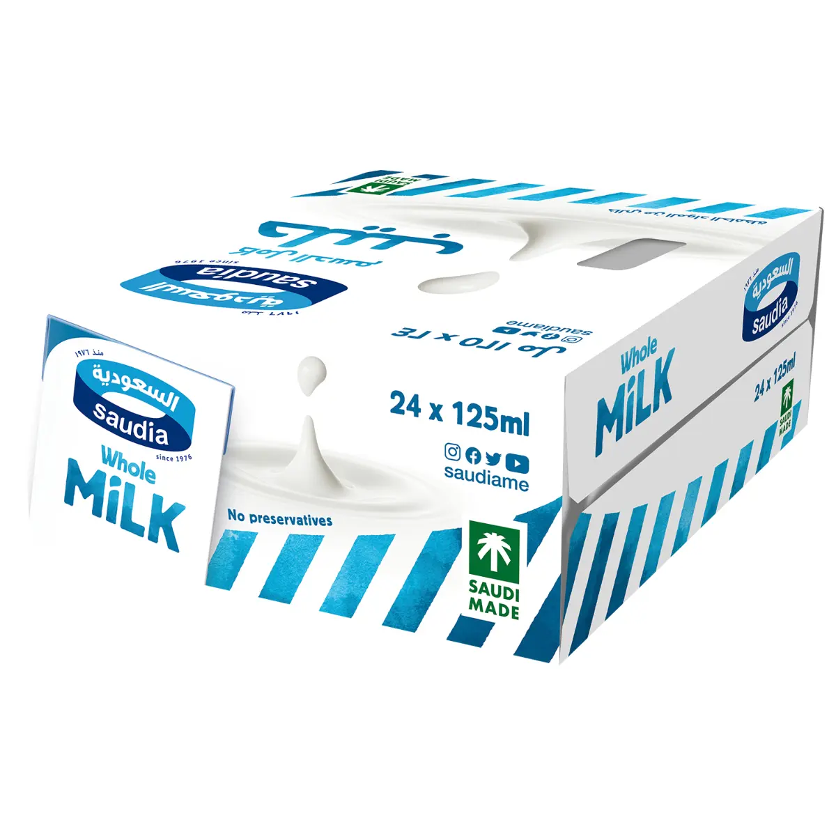 Saudia Full Fat Milk 24 pcs 125 ml - view 1