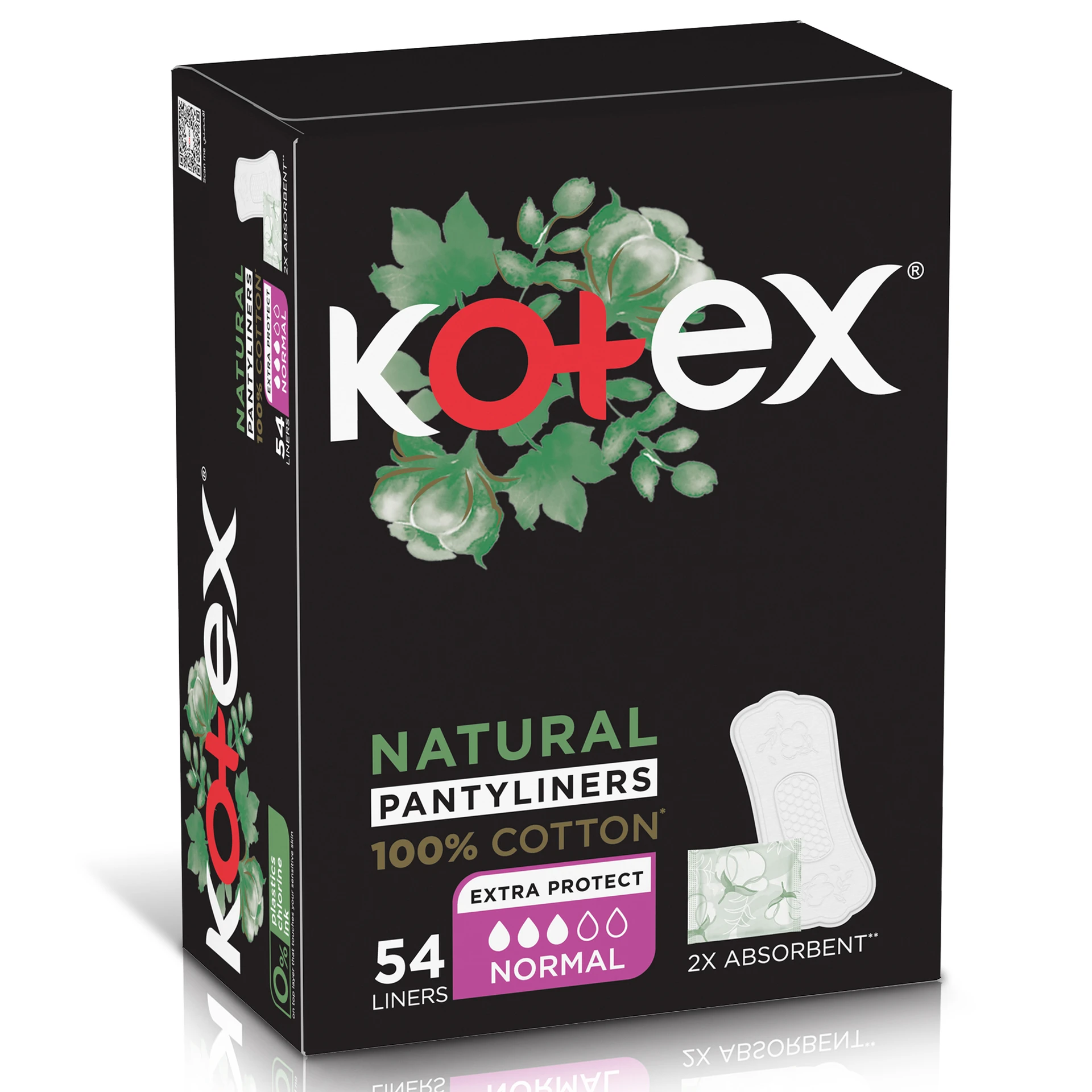 Kotex Natural Pantyliners Normal 54 Pieces