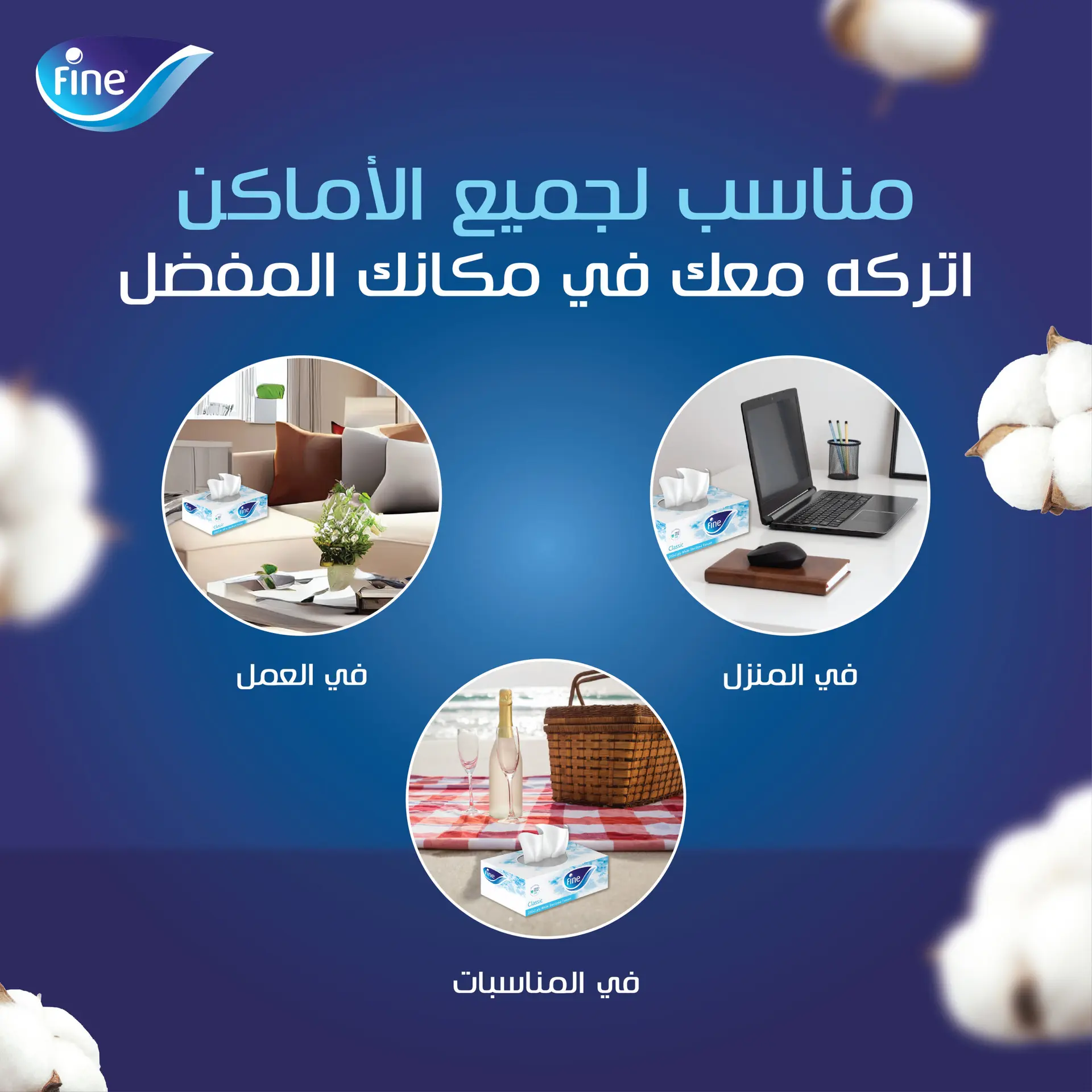 Fine Facial Tissues Classic 80X2Ply 7Pcs +3 Free  - view 5