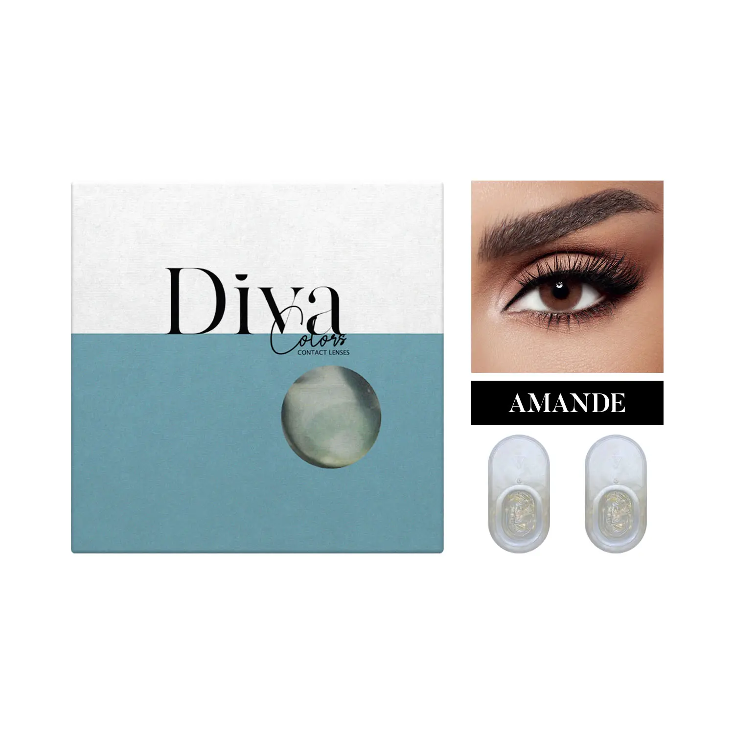Diva Plano Contact Lenses Monthly Amande  - view 6