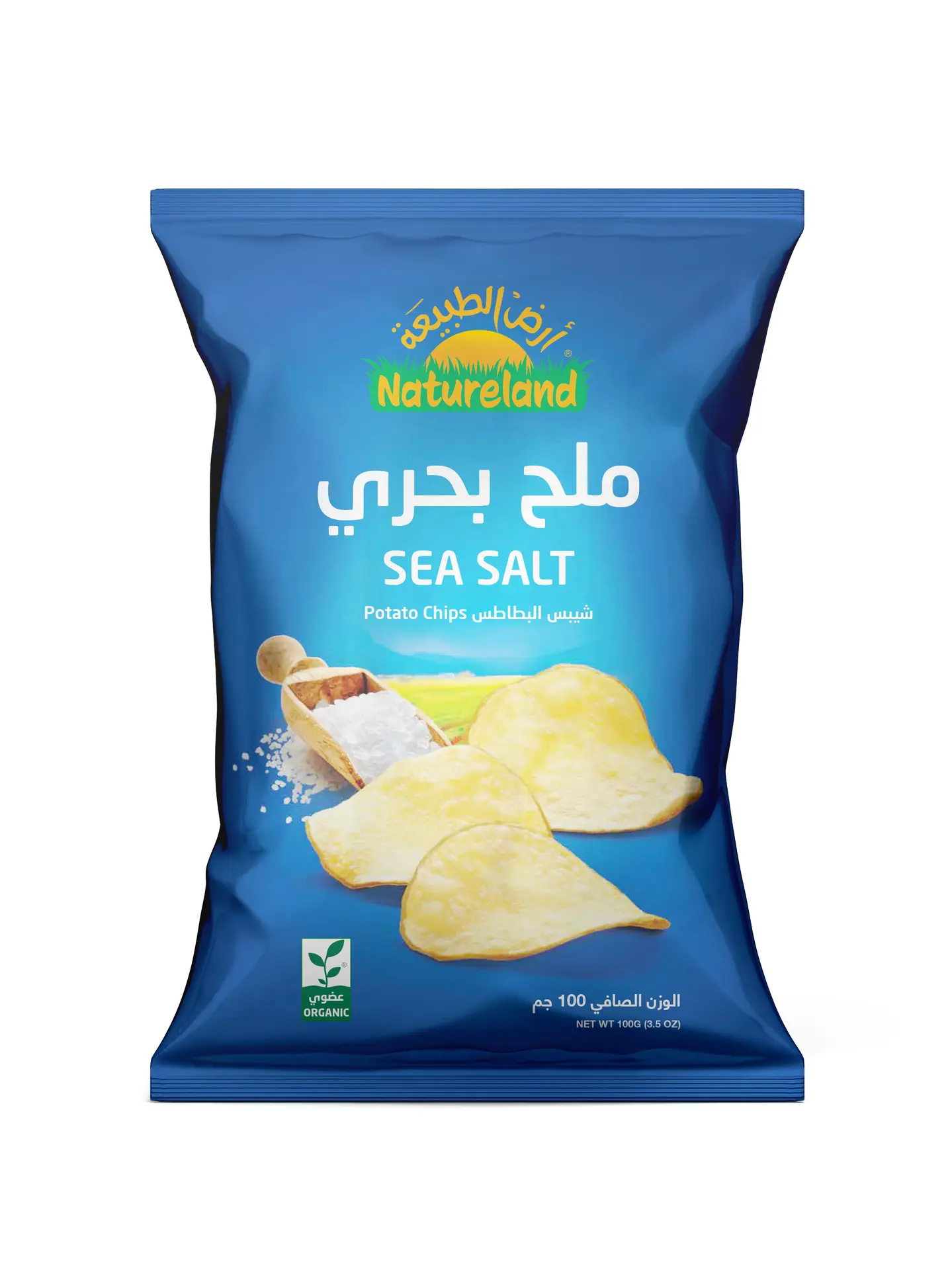 أرض الطبيعة شيبس بالملح البحري 100جم  - view 4