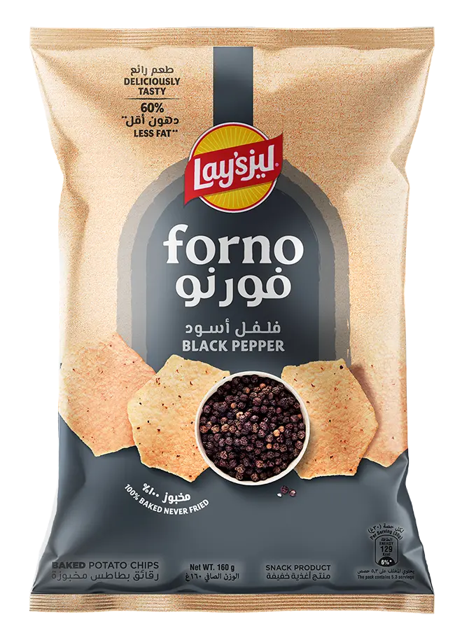 Lays Forno Baked Potato Chips Black Pepper 160 gm - view 1