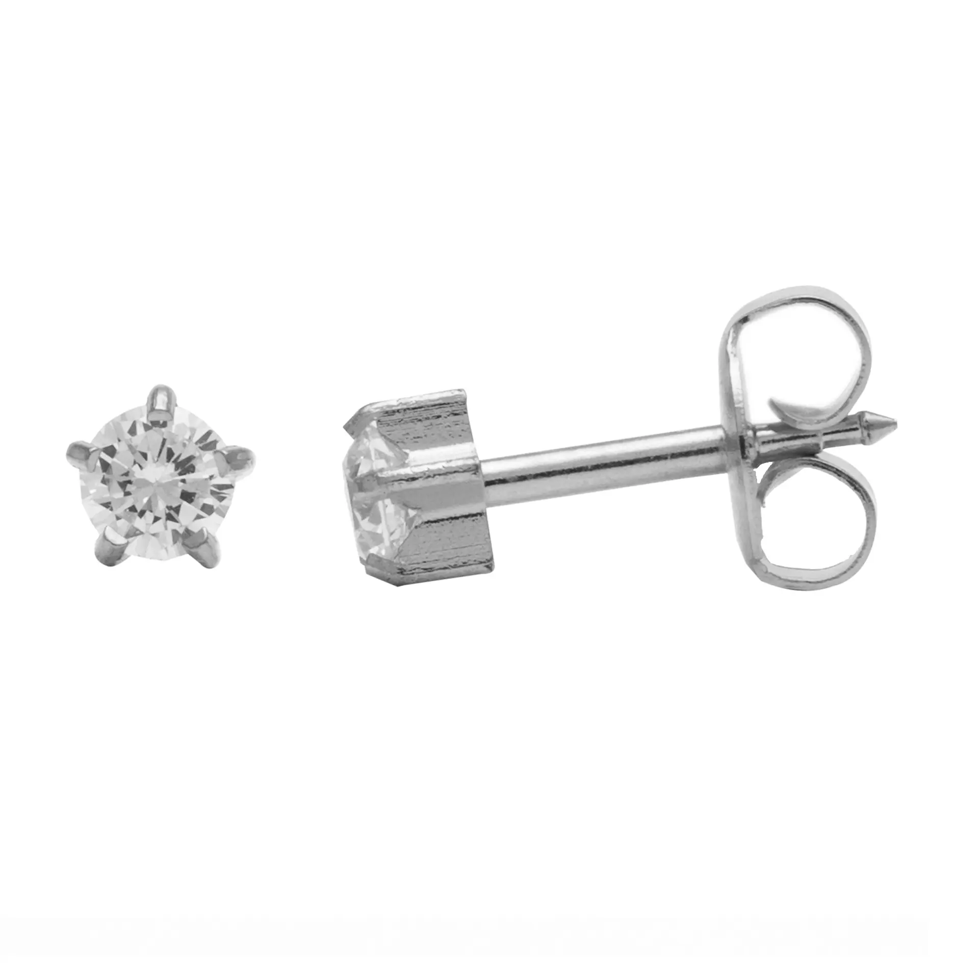 Studex Large Cubic Zirconia Stainless Steel - Earrings For Sensitive Ears - view 3