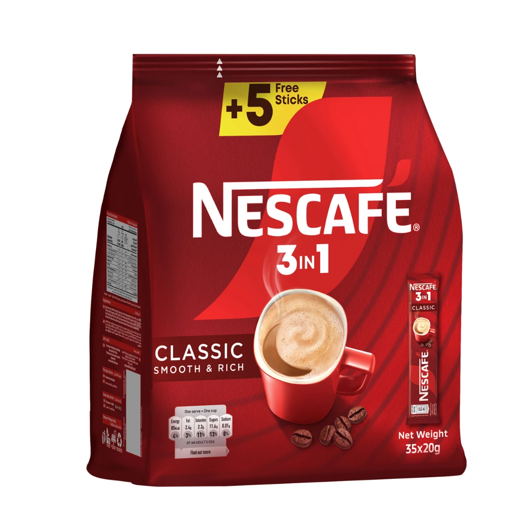 Nescafe 3In1 Classic Instant Coffee Pouch 30 + 5 Free 20 gm
