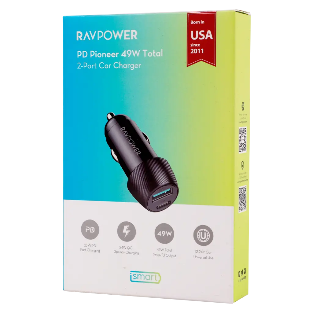 Ravpower Car Charger 49W 2-Port  Black - view 2