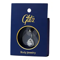 Glitz Body Ring Silver with Crystal teardrop 