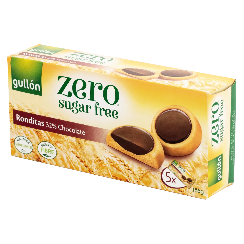 Gullon Zero Ronditas Little Round Biscuits With Chocolate Sugar Free 186G