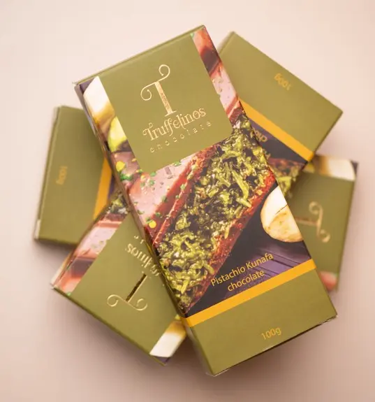 Truffelinos Pistachio With Kunafa Chocolate Bar 100 Gm - view 3