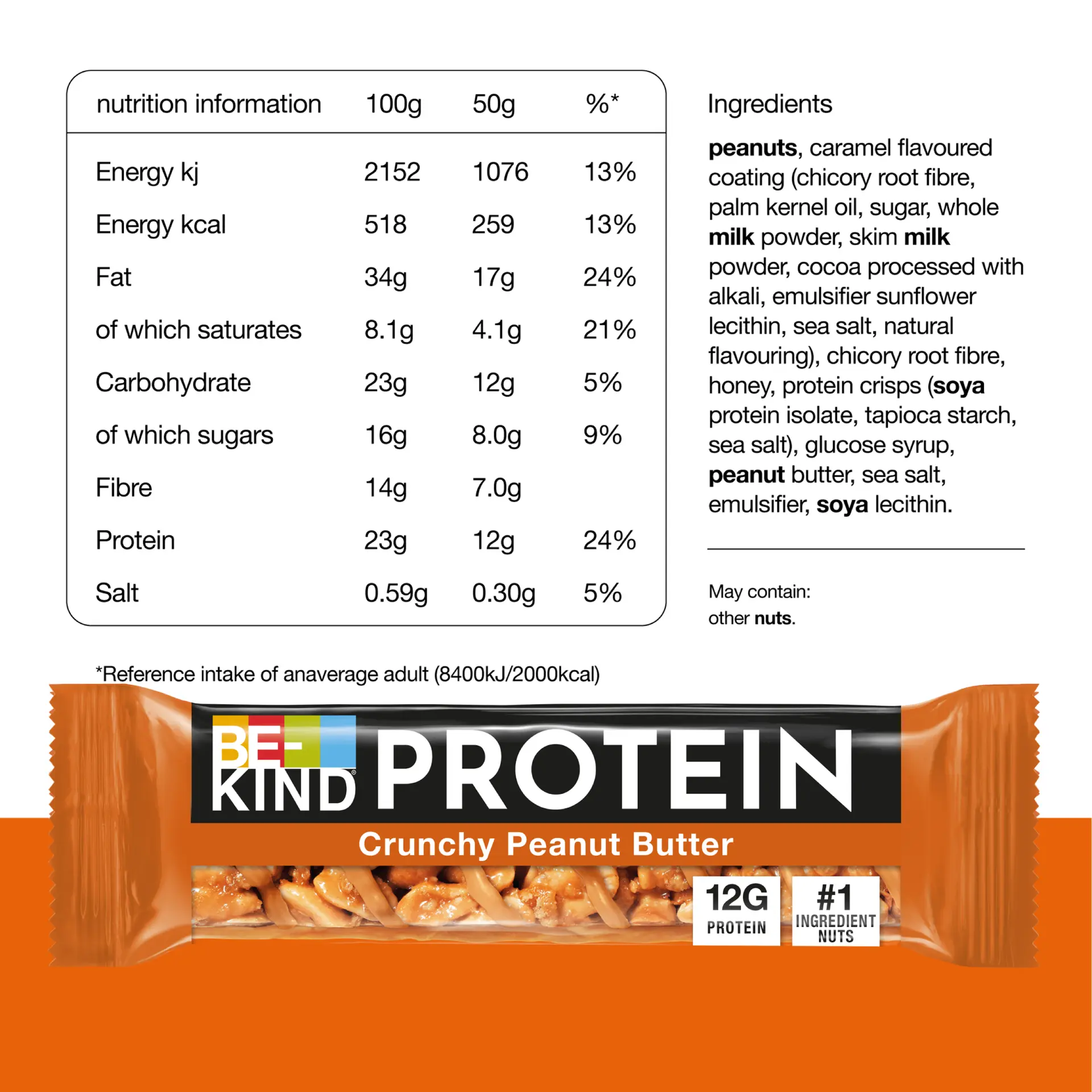 Be Kind Crunchy Peanut Butter Protein Bar 50 gm - view 4