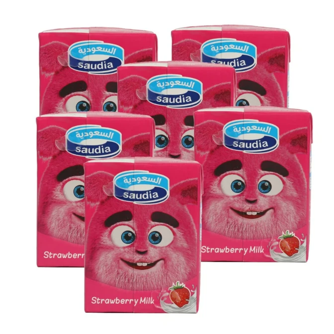 Saudia Strawberry Milk 200 Ml 5+1 Promo