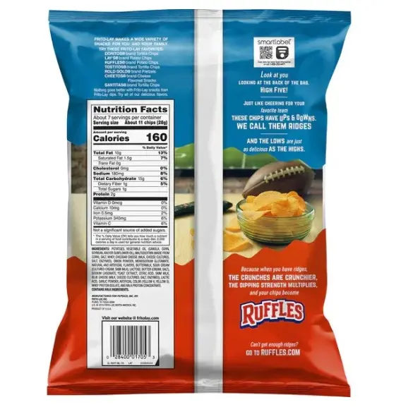 Ruffles Chips Sour Cream & Cheddar 184 gm - view 2