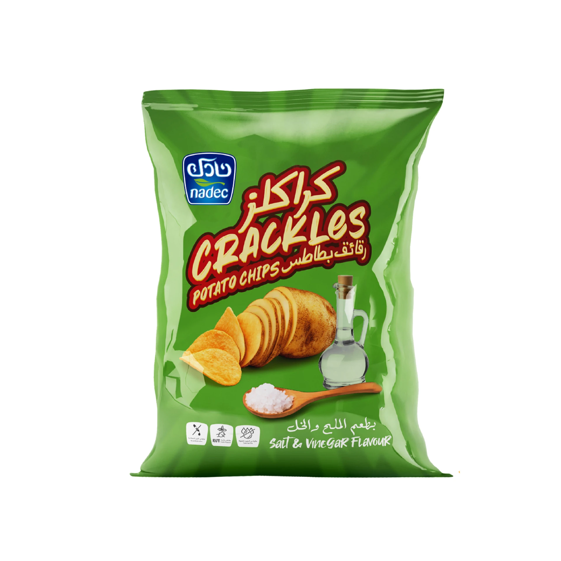 Nadec Crackles Potato Chips Salt & Vinegar Flavour 40 Gm