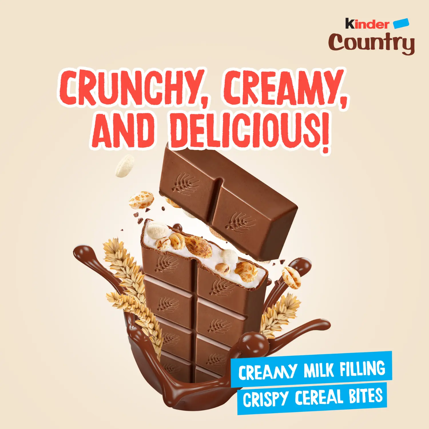 Kinder Country Milk Chocolate Bars with Milky Filling and Cereals Multipack 9 Bars 211.5 gm - view 6