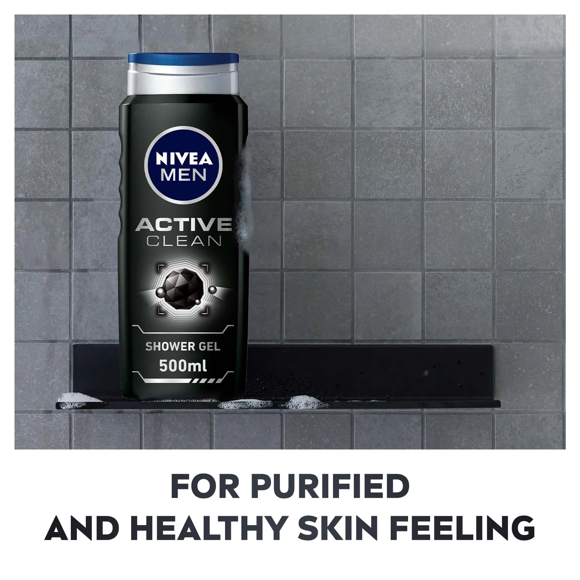 Nivea 3 in 1 Shower Gel Body Wash Active Clean 500 ml - view 3