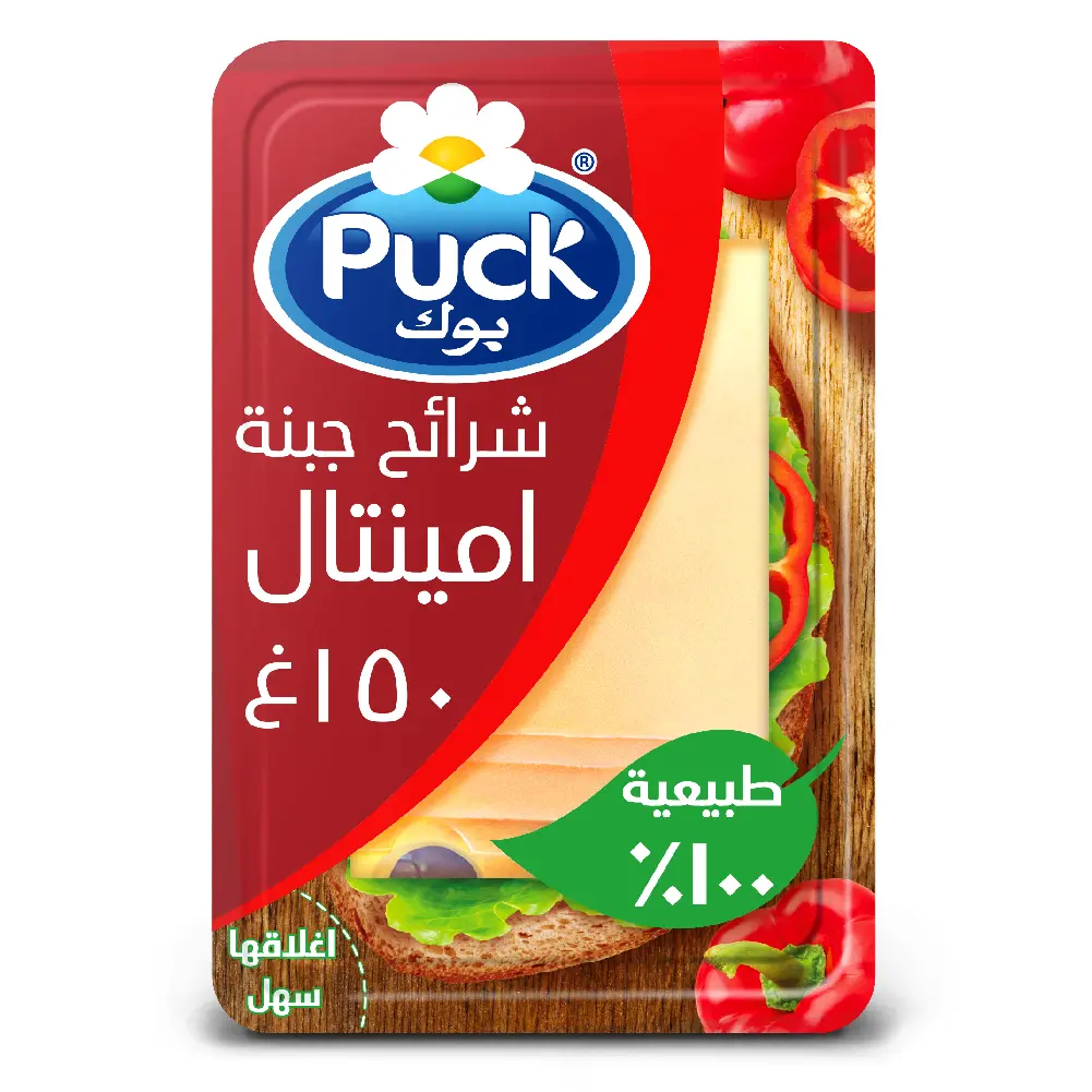 Puck Emmental Natural Cheese Slices 150 gm - view 1