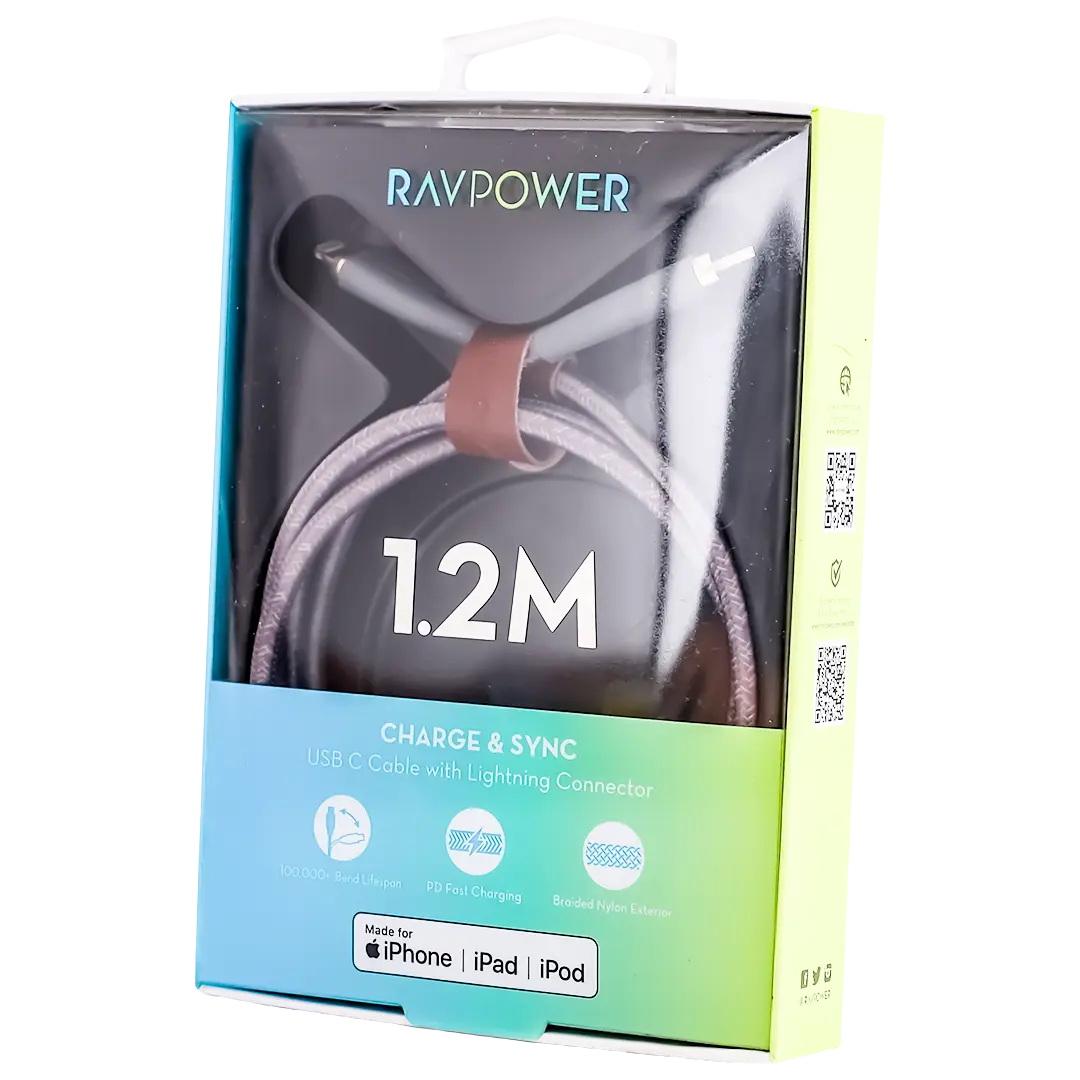 Ravpower Cable Type-C To Lightning  1.2M Grey - view 2