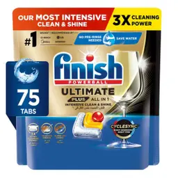 Finish Powerball Ultimate Plus Dishwasher Detergent  Lemon 75 Tabs