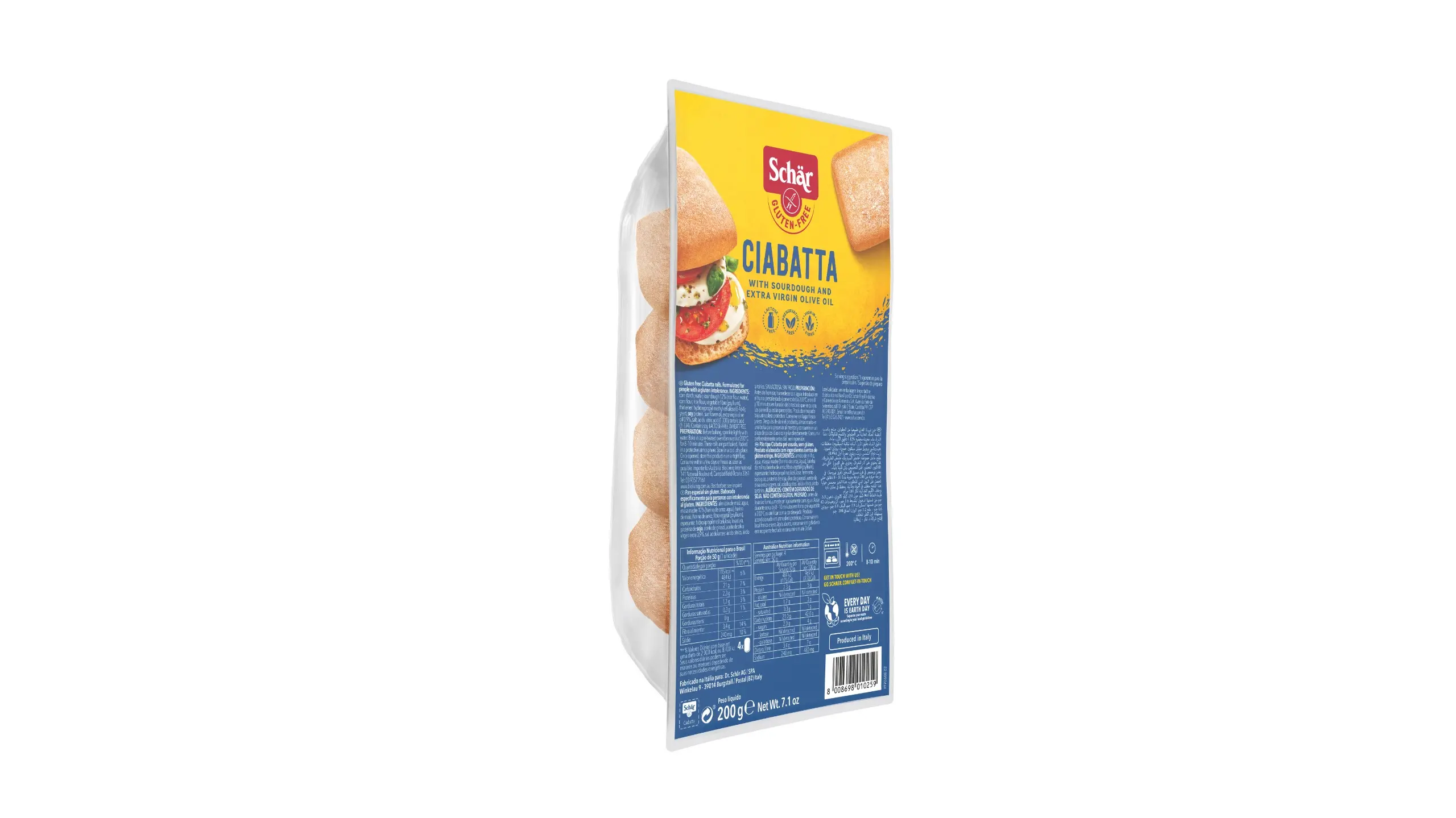 Dr Schar Ciabatta Bread Gluten Free 200 gm - view 4