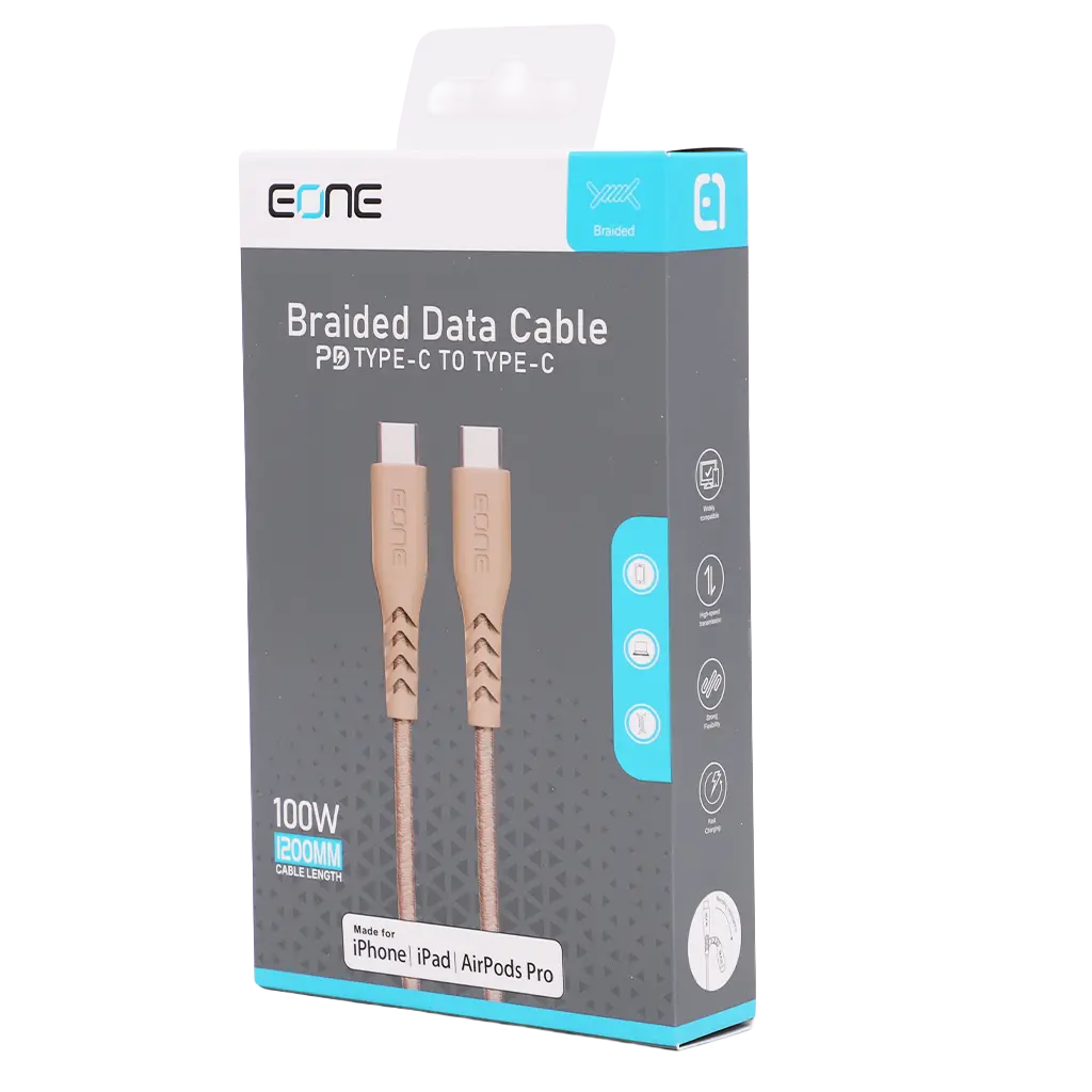 Eone Nylon Cable C To C 100W 1.2M White - view 2