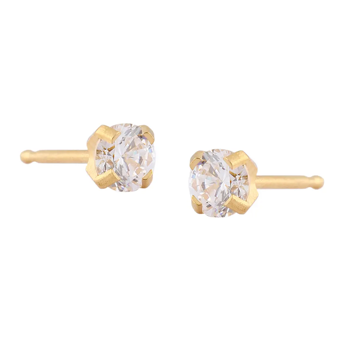 Studex Gold Plated Tiffany 4mm Cz- Earrings For Sensitive Ears - view 4