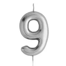 شمعه رقم 9 فضي