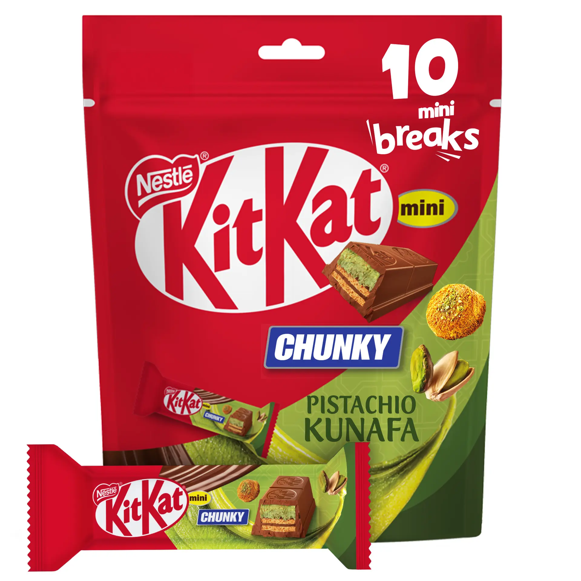 KitKat Chocolate Chunky Mini Pistachio Kunafa 10 pcs 166 gm  - view 1