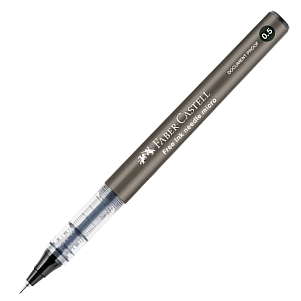 Faber Castell Free Ink Roller Needle 0.5mm Black set of 12