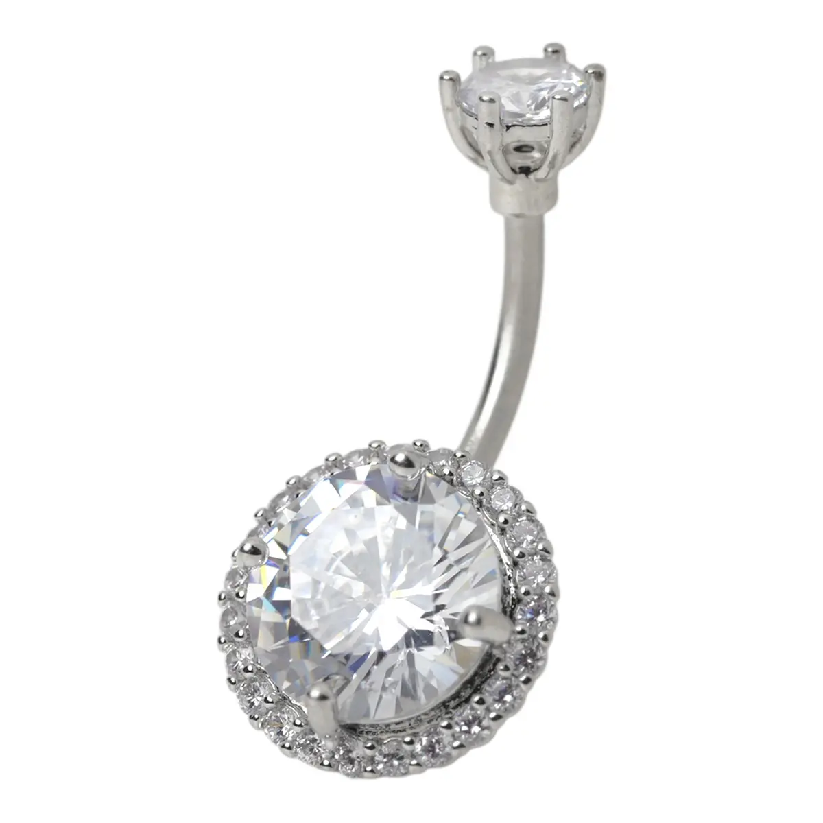 Glitz Body Ring Silver with Crystal circular  - view 2