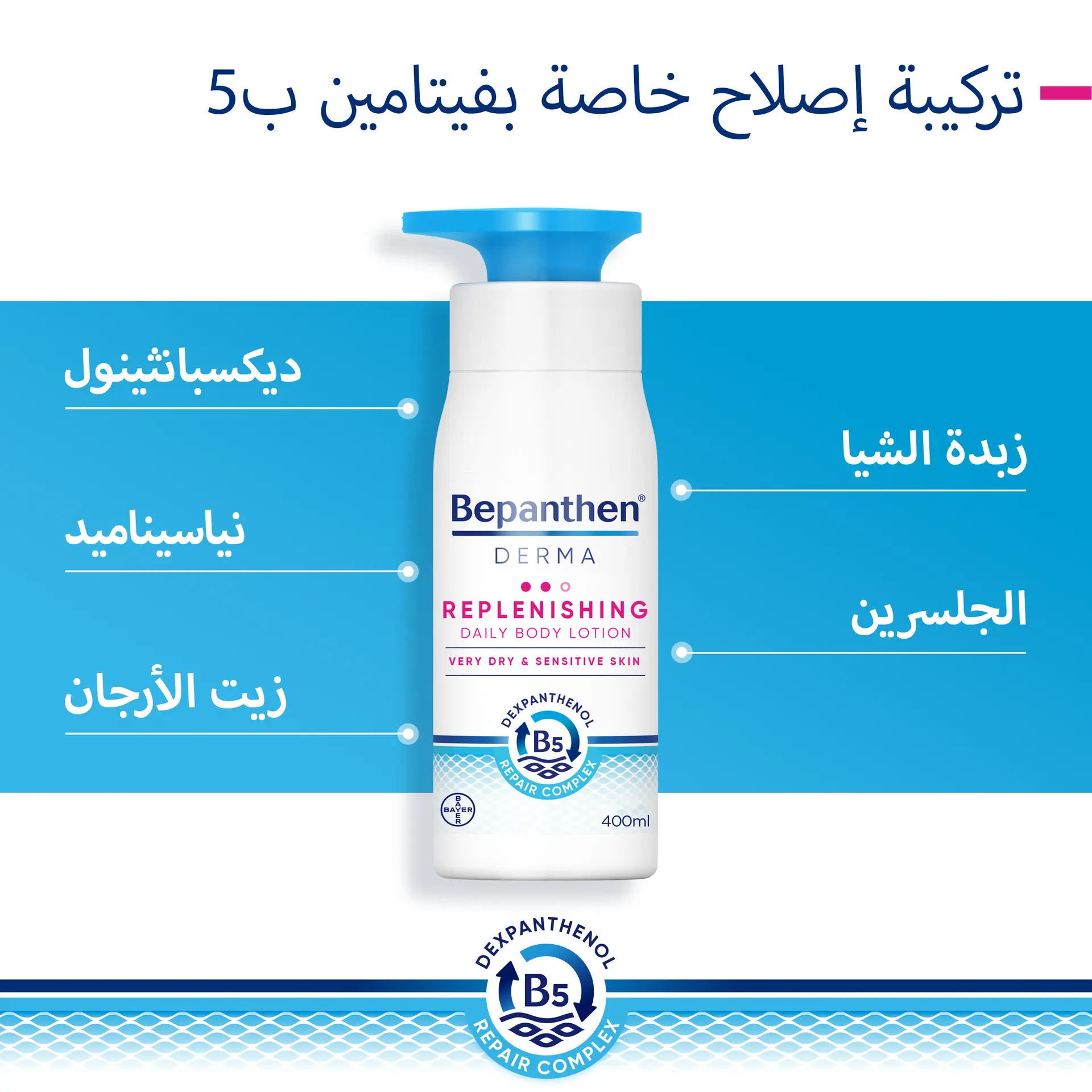 BEPANTHEN DERMA REPLENISHING BODY LOTION 400ml - view 3