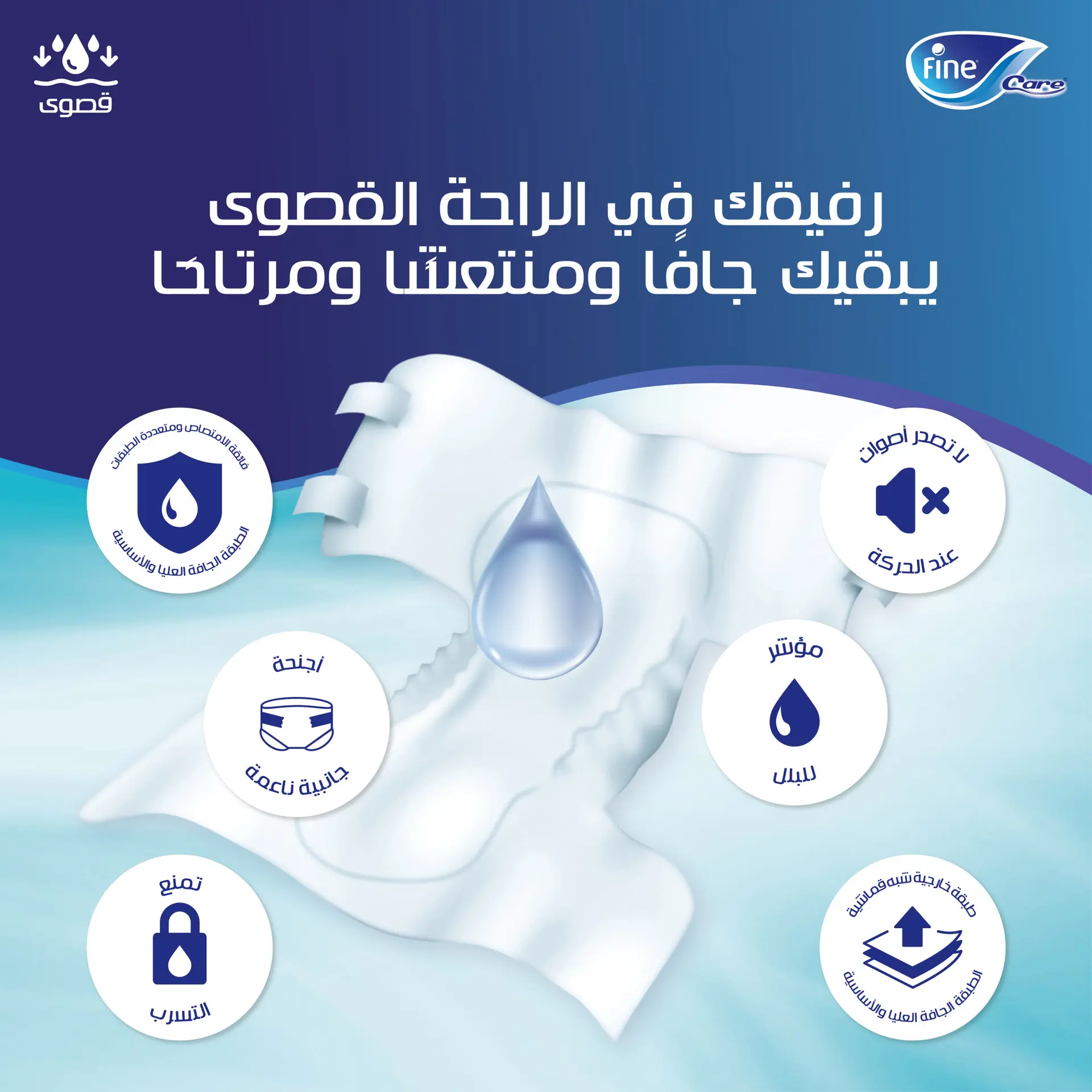 Fine Care DiapersIncontinence Adult  breifs  Medium  44 Pcs  - view 3