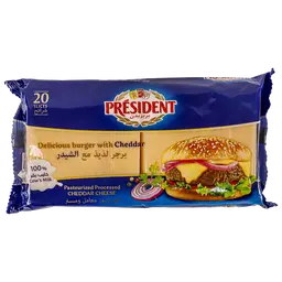 President Slices Burger Cheddar Cheese 400 gr