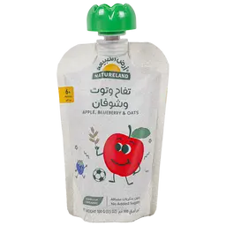 Natureland Puree Apple and Blueberry  with Oats 100 gm
