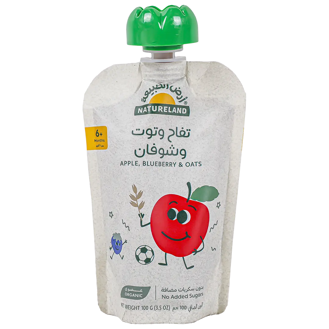 Natureland Puree Apple and Blueberry  with Oats 100 gm - view 1