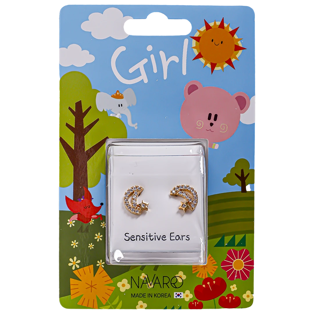 Navaro Elegant Medical Earrings Designed For Girls Gold G008
