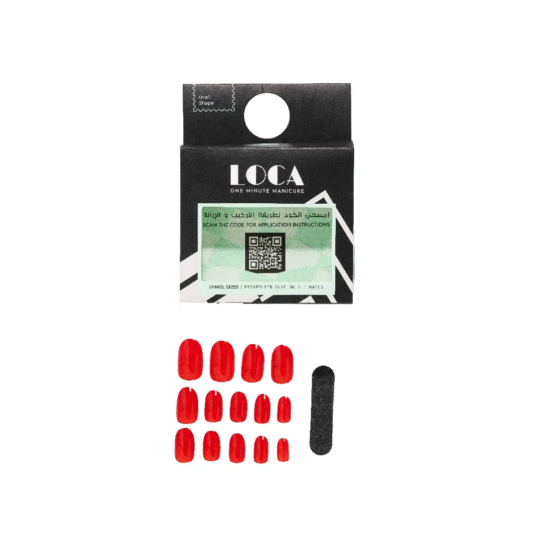 Loca Ready Nails Red Colour Oval Shape - view 5