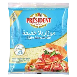 بريزيدن جبن موزاريلا خفيفة مبشورة 400 جم