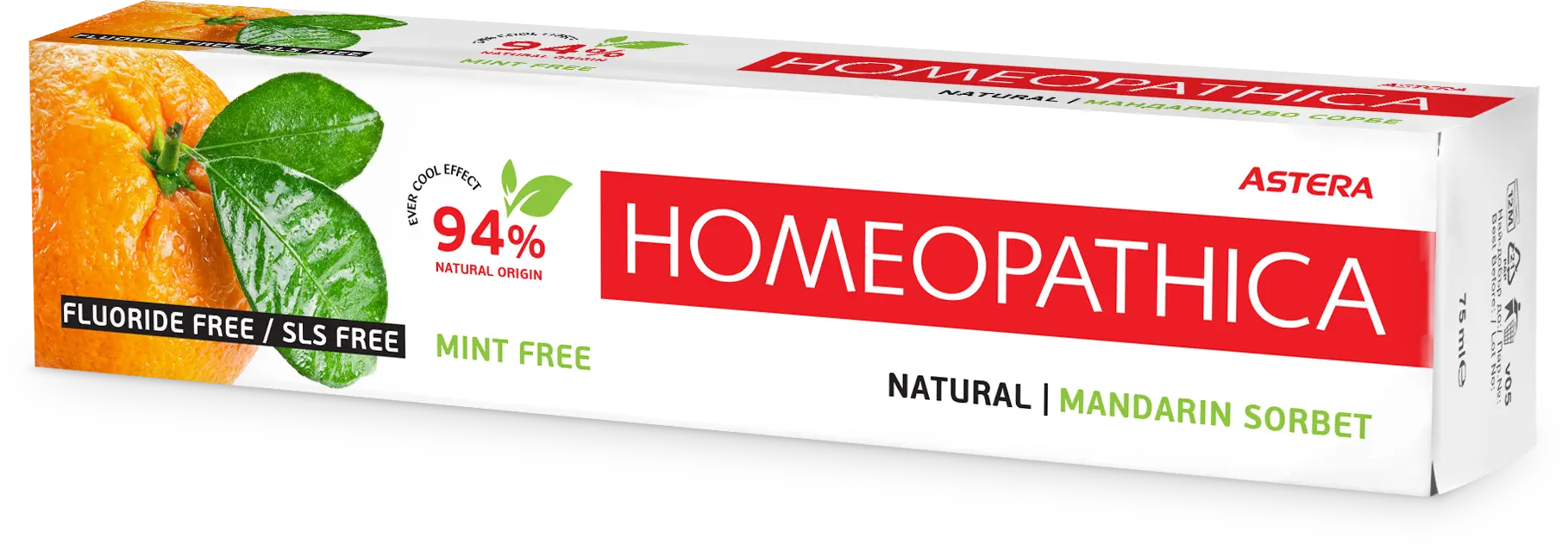 Astera Toothpaste Homeopathica Natural Mandarin Sorbet 75 ml - view 1