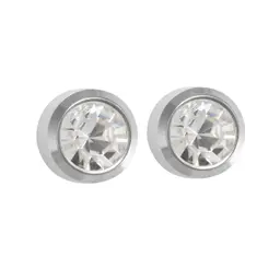 Studex Birthstone Apr Crystal Card Stainless Steel - Earrings For Sensitive Ears
